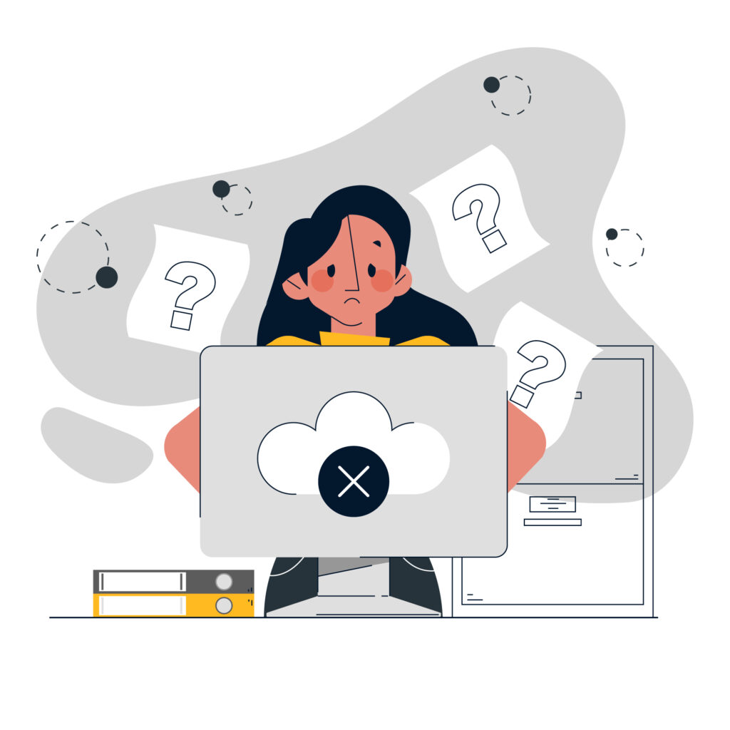 a cartoon of a woman sitting at a computer